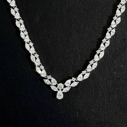 8.36ct Mixed Shape Eternity Diamond Necklace in 18k White Gold