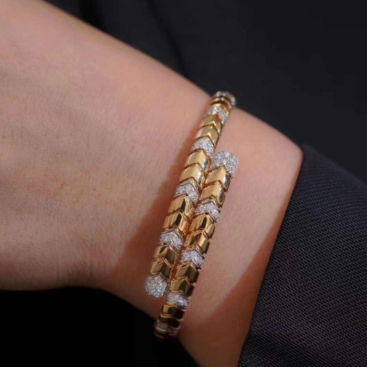 Italian Charm Diamond Bracelet in 18k Yellow Gold